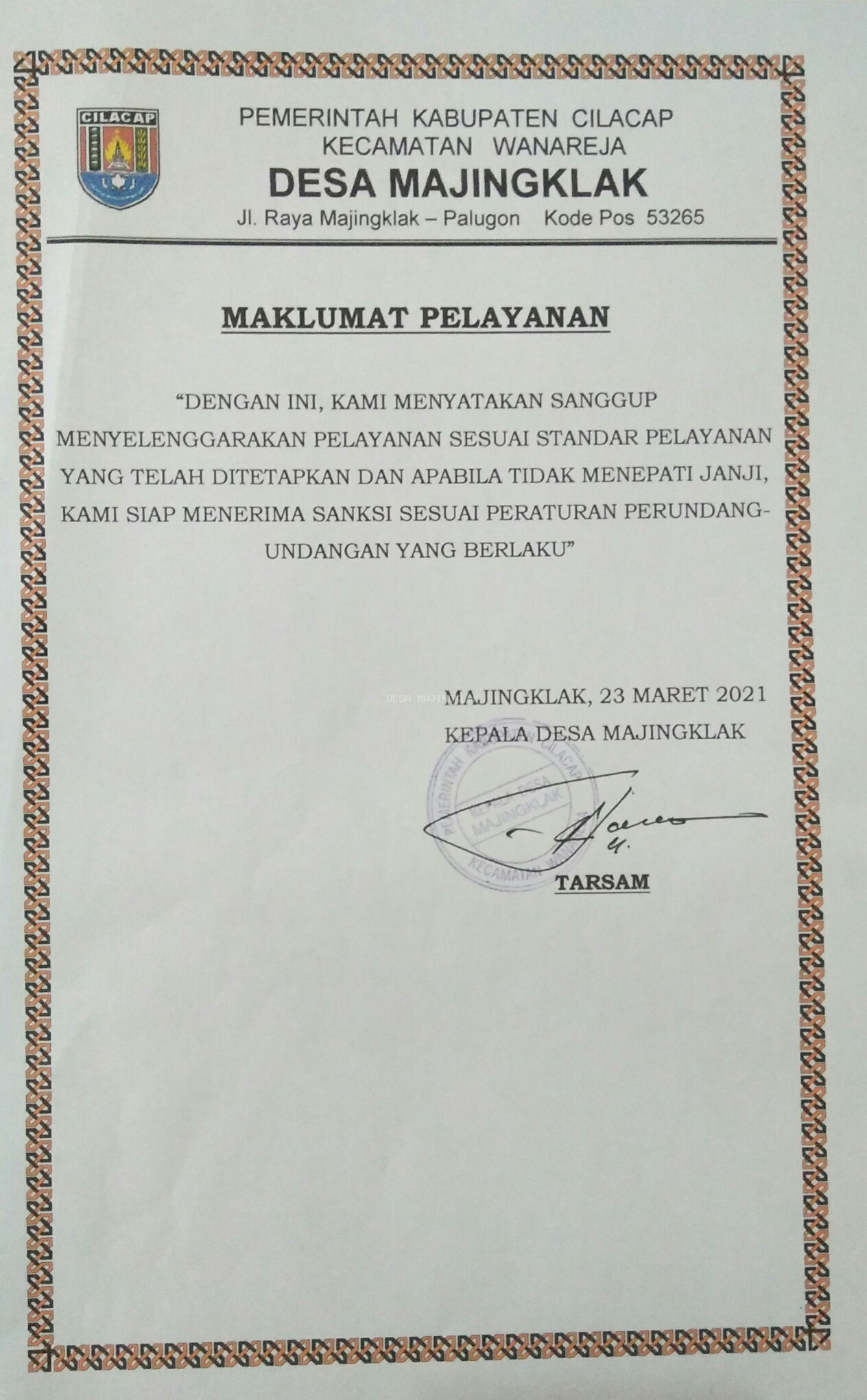 MAKLUMAT PELAYANAN 