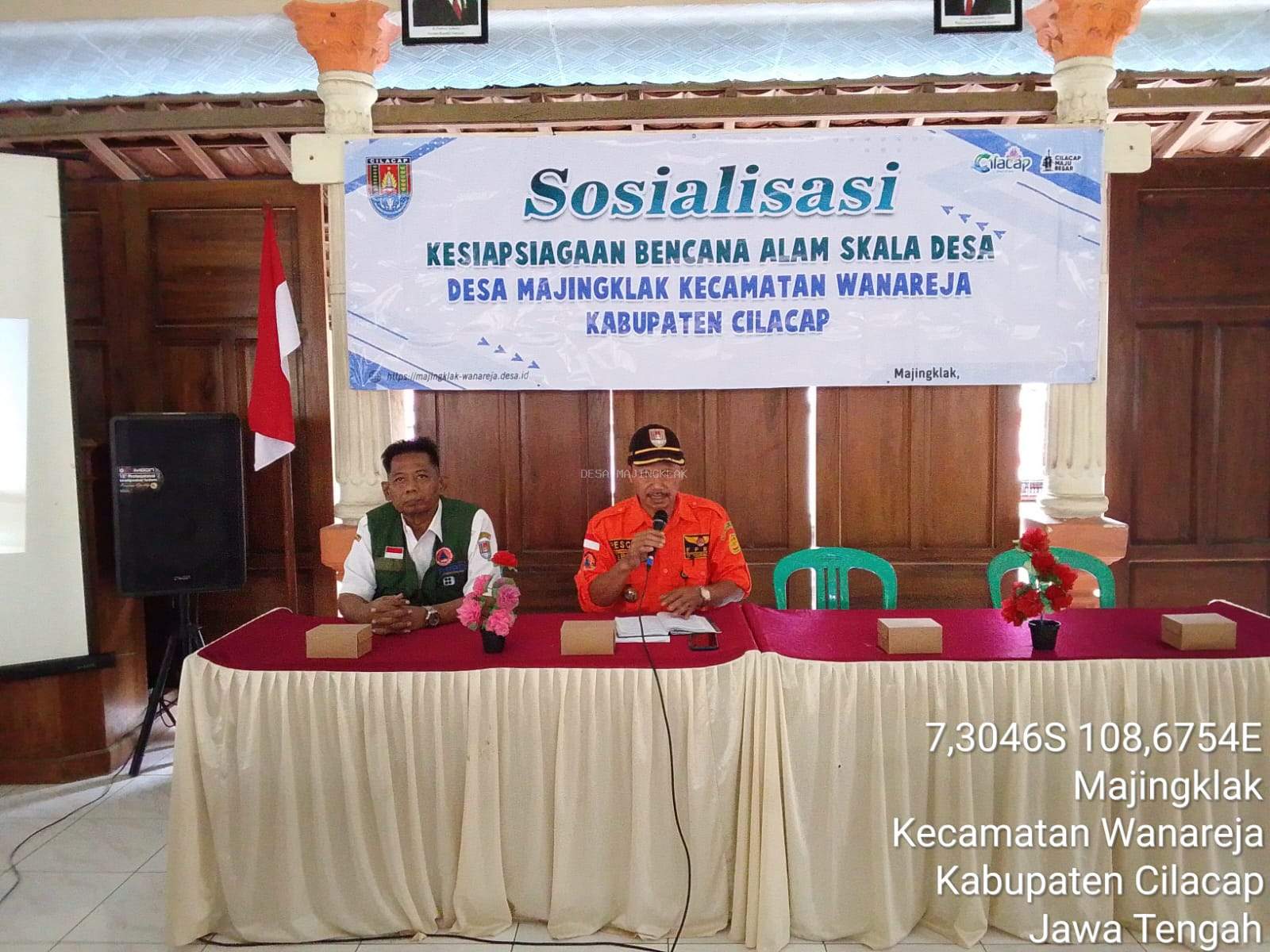 SOSIALISASI KESIAPSIAGAAN BENCANA ALAM SKALA DESA TAHUN 2025 DESA MAJINGKLAK KECAMATAN WANAREJA KABUPATEN CILACAP